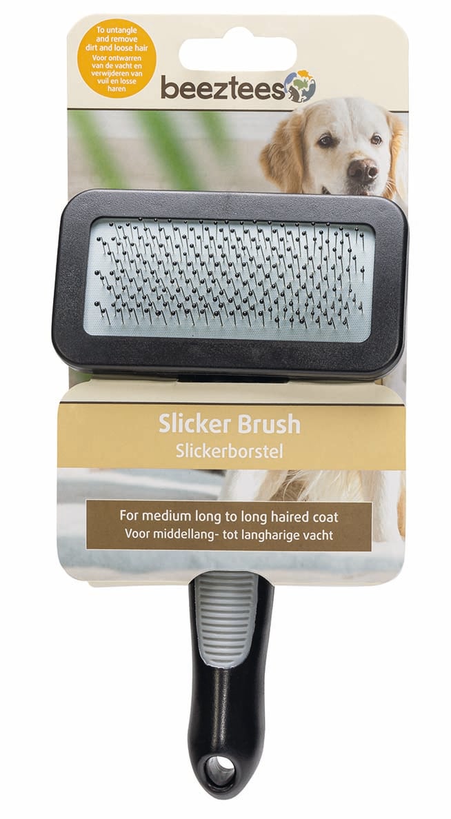 Beeztees - Slicker borstel - Zwart - M