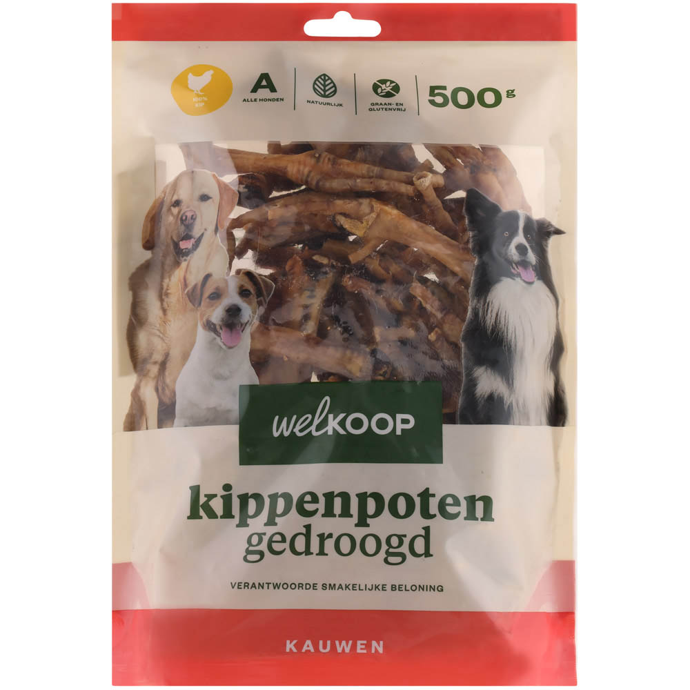 Welkoop - Kippenpoten Gedroogd - 500 Gram - kip
