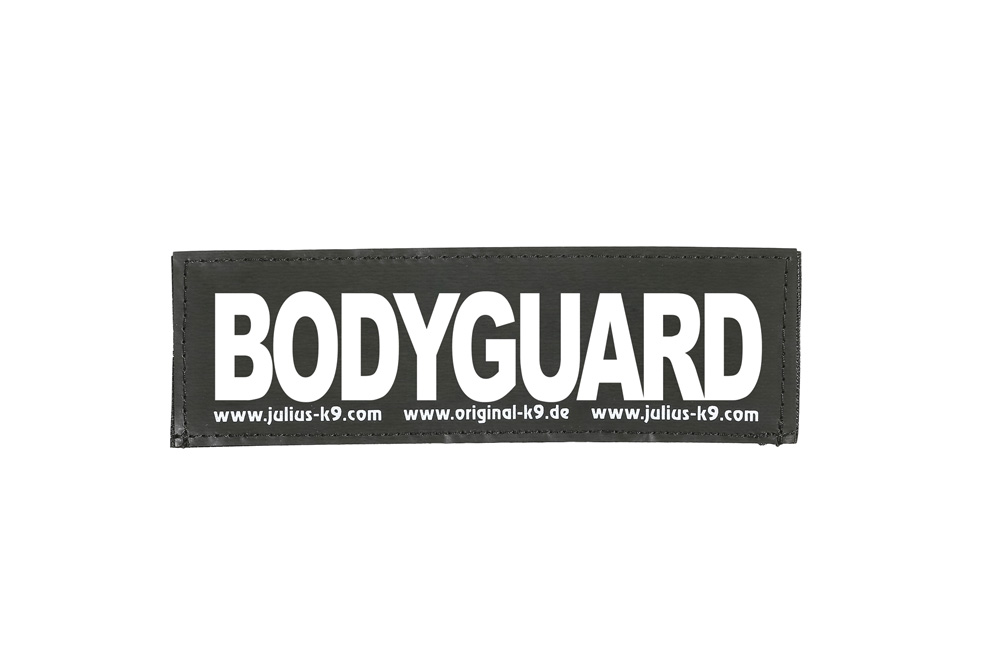 Julius K9 Bodyguard - Halsbandlabel Hond - zwart/wit - Maat 1-4