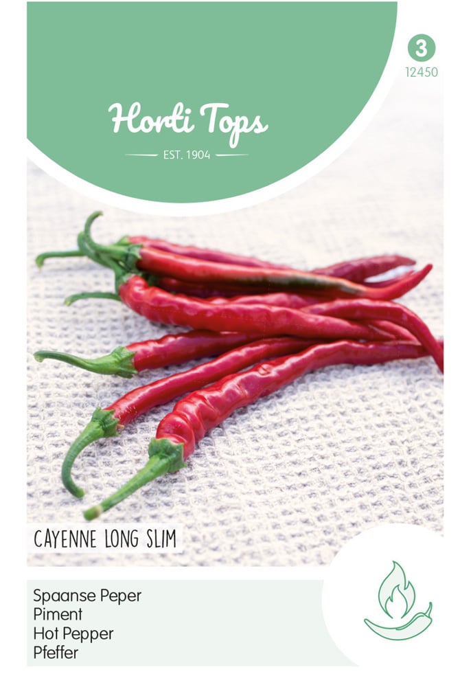 Hortitops Peper Capsicum annuum Cayenna, Spaanse Lange Rode - Groentezaden