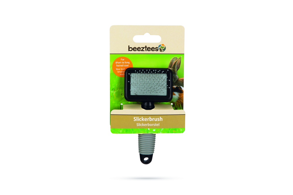 Beeztees - Slickerborstel - Zwart/grijs - 16x9x3.5 cm