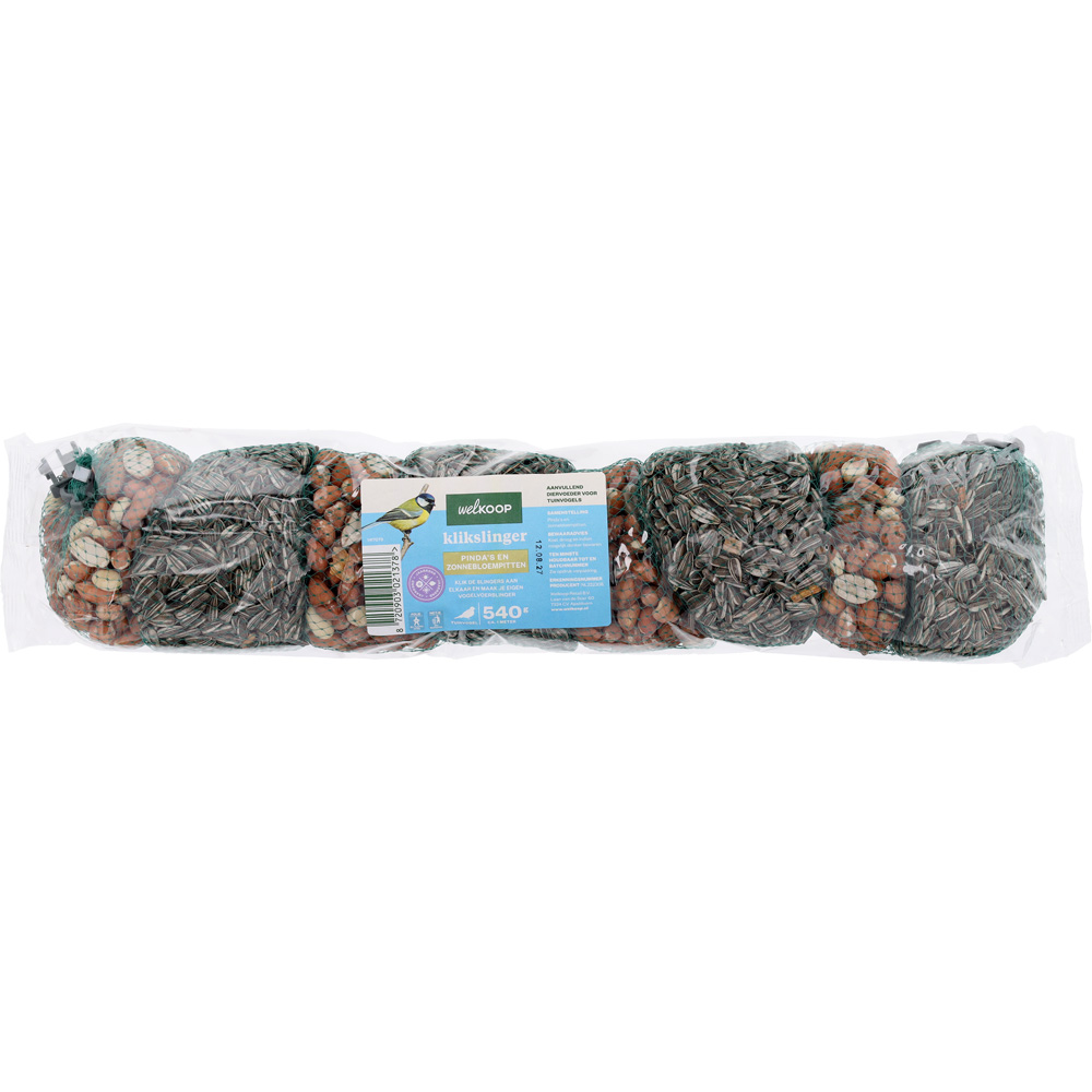 Welkoop - Klikslinger Pinda's en Zonnebloempitten - Tuinvogelvoer - 540 Gram