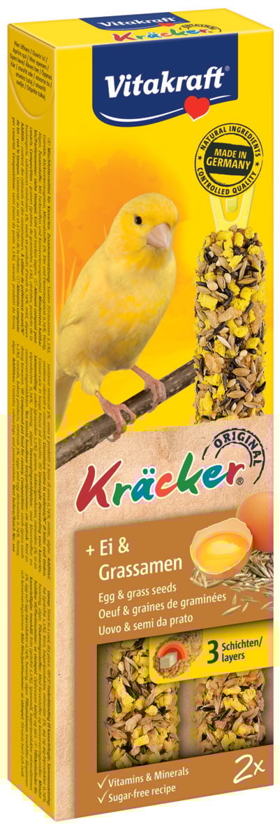 Vitakraft Eikracker 2 in 1 Kanarie - 2 Stuks - Ei - Snacks Vitakraft Eikracker 2 in 1 Kanarie - 2 Stuks - Ei - Snacks