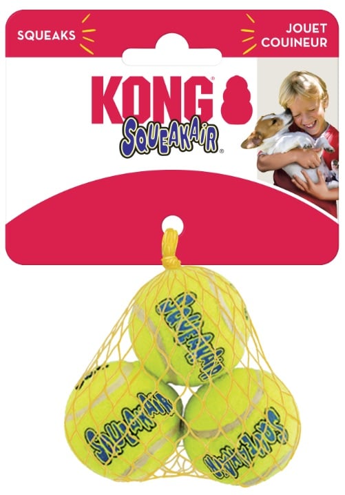 Kong Air Dog Squeaker Tennisbal met piep - Hondenspeelgoed - geel - 21x4.1x4.2 cm - XS