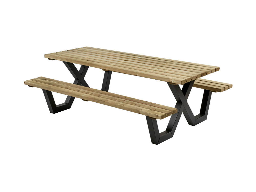 Talen Buitenmeubelen Geïmpregneerd - Picknicktafel - Groen - 76x230x160 cm