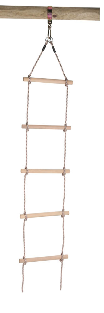 Swing King 5 treden - Touwladder - Bruin - Metaal