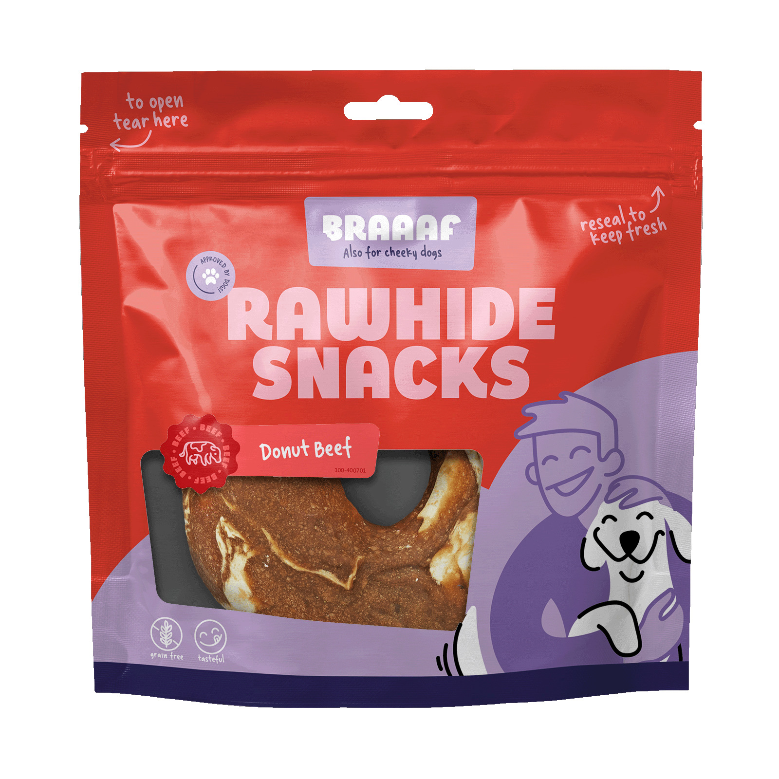 Braaaf Donut - Hondensnack - 120 Gram - vis, rund