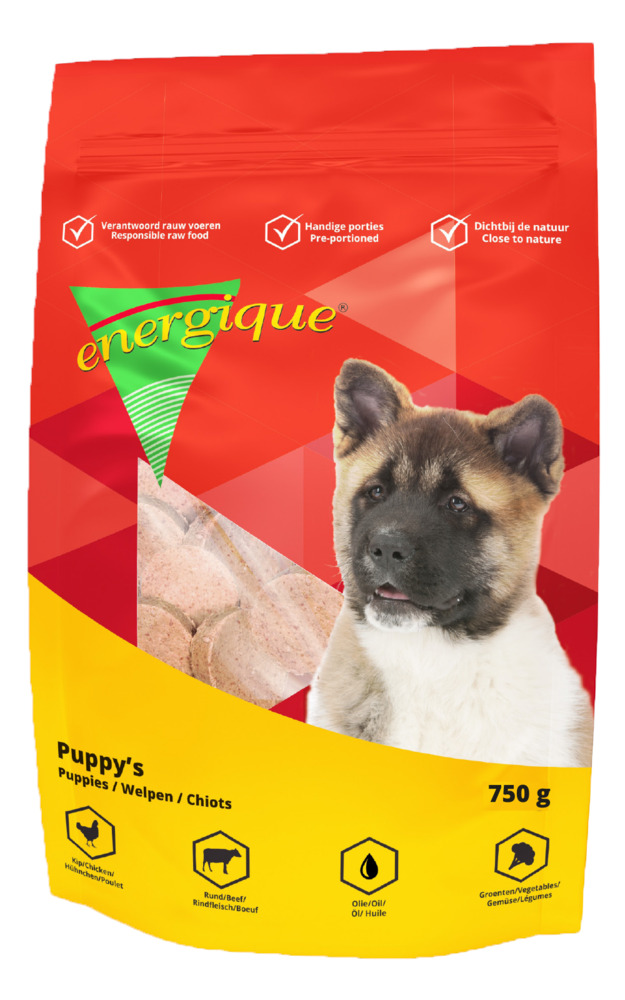 Energique Puppy - Vers Vlees - Hondenvoer - 0.75 Kilogram - rund, kip Energique Puppy - Vers Vlees - Hondenvoer - 0.75 Kilogram - rund, kip