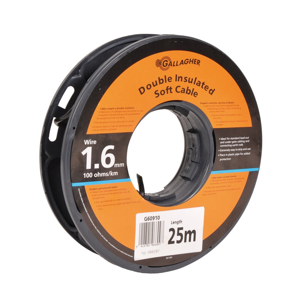 Gallagher - Grondkabel - 24 cm - 25 Meter - Zwart - 23 cm - 2500 cm Gallagher - Grondkabel - 24 cm - 25 Meter - Zwart - 23 cm - 2500 cm