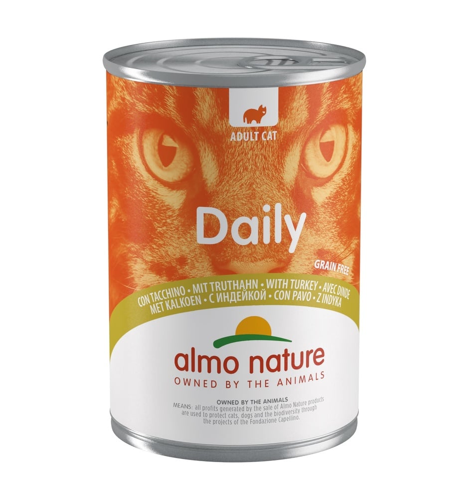 Almo Nature Daily Graanvrij - Kattenvoer - 400 Gram - kalkoen