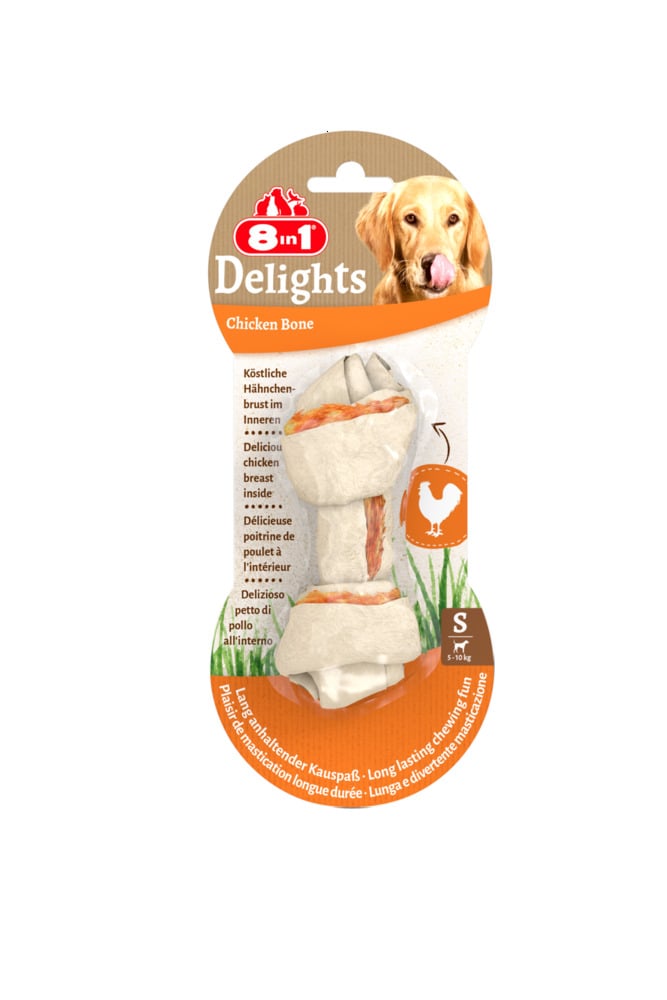 8in1 Delights Kauwbotten - Hondensnack - 1 Stuks - kip - S