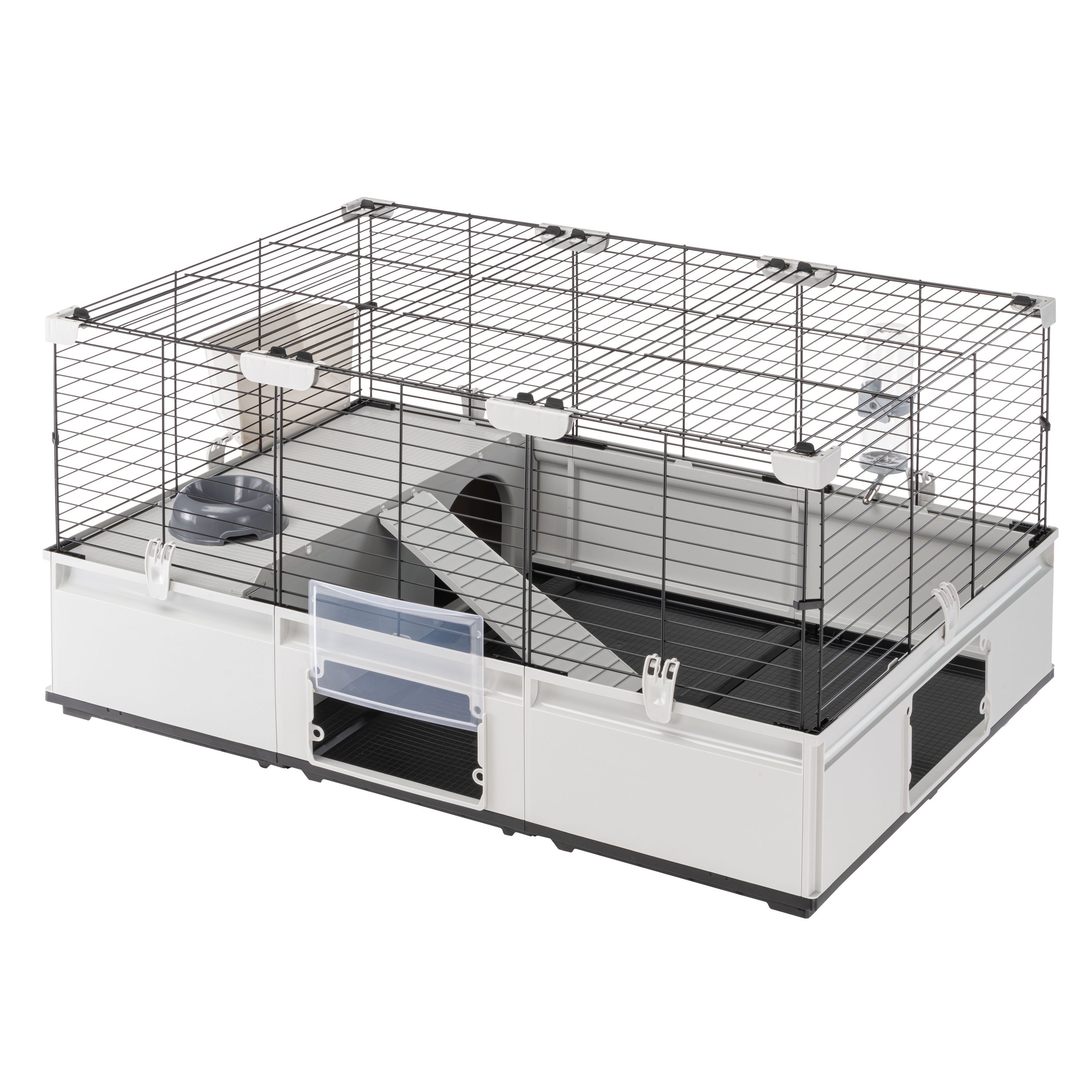 Ferplast Modulair 2 - Konijnenkooi - Grijs / Zwart - 75x109x44 cm