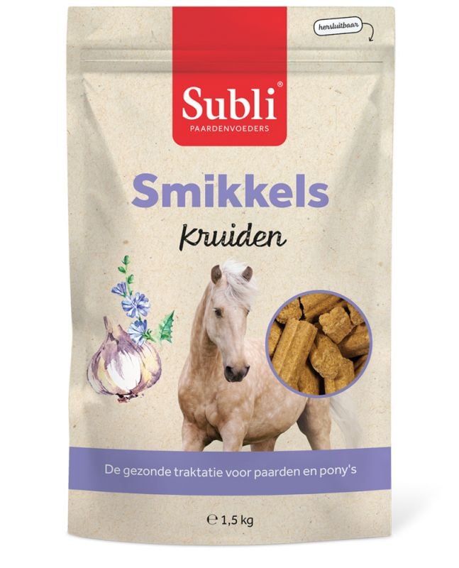Subli Smikkels - Paardensnack - 1.5 Kilogram - Kruiden