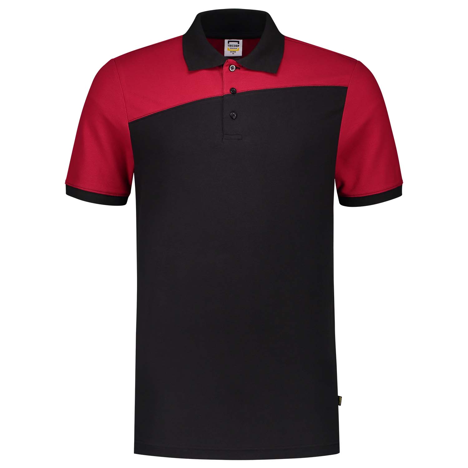 Tricorp Bicolor Naden  - Poloshirt - Zwart Rood - 3XL