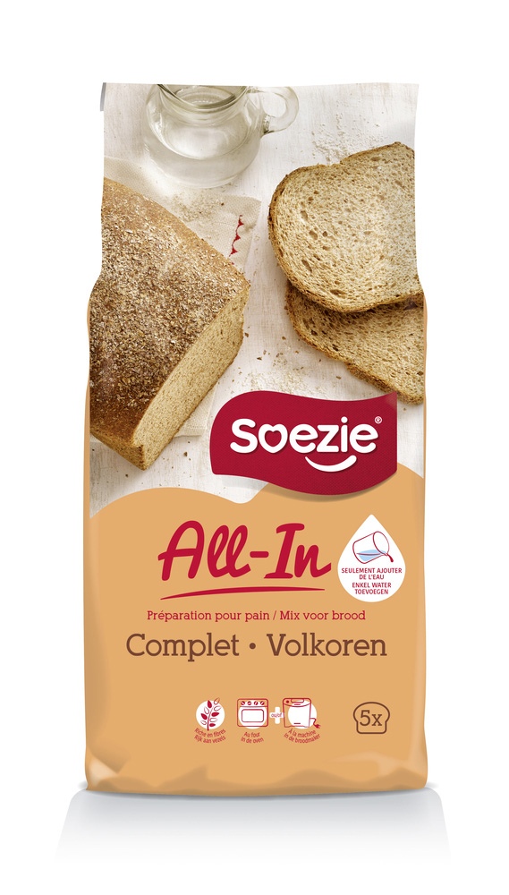 Soezie All-in-mix Volkorenbrood - Broodmeel - 2.5 Kilogram