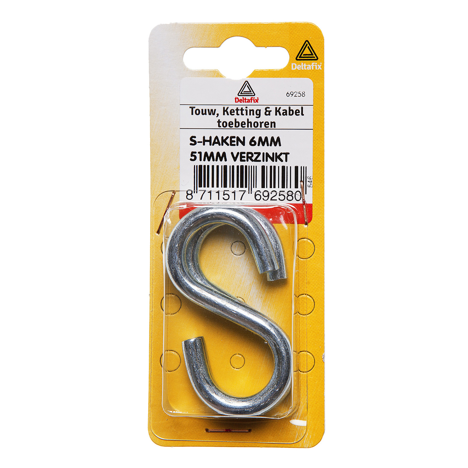 Deltafix 51x6mm - S-haken - Verzinkt - 0.6 cm