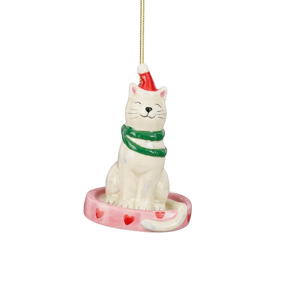 Mica Decorations Witte Kat - Kerstornament - Wit - 6.5x51x510 cm Mica Decorations Witte Kat - Kerstornament - Wit - 6.5x51x510 cm