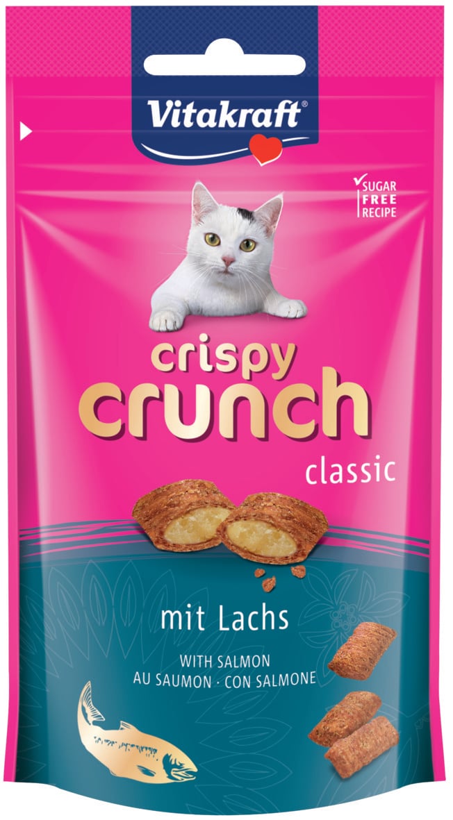 Vitakraft Crispy Crunch - Kattensnack - 60 Gram - zalm Vitakraft Crispy Crunch - Kattensnack - 60 Gram - zalm