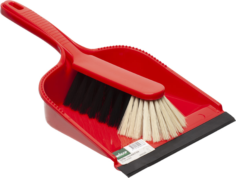 Welkoop - Stoffer & blik- Rood/Blauw - 21.5 cm