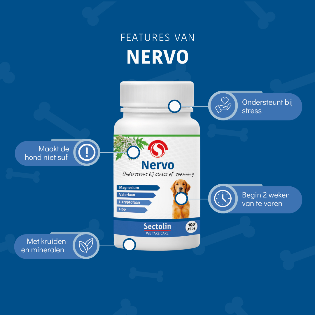 Sectolin Nervo - Kalmeringsmiddel  Hond - 100 Stuks - Pot