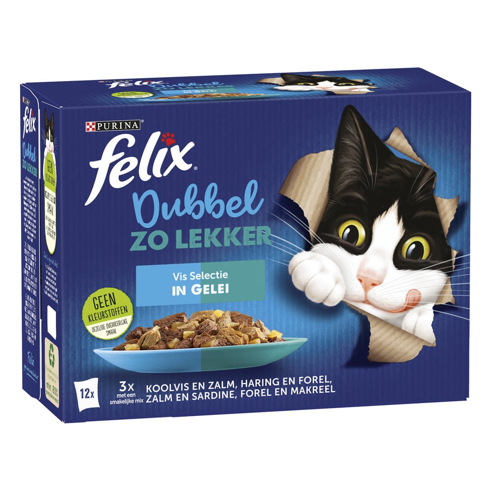 Felix Vis - Kattenvoer - 12x85 gram - 1020 Gram - zalm, vis