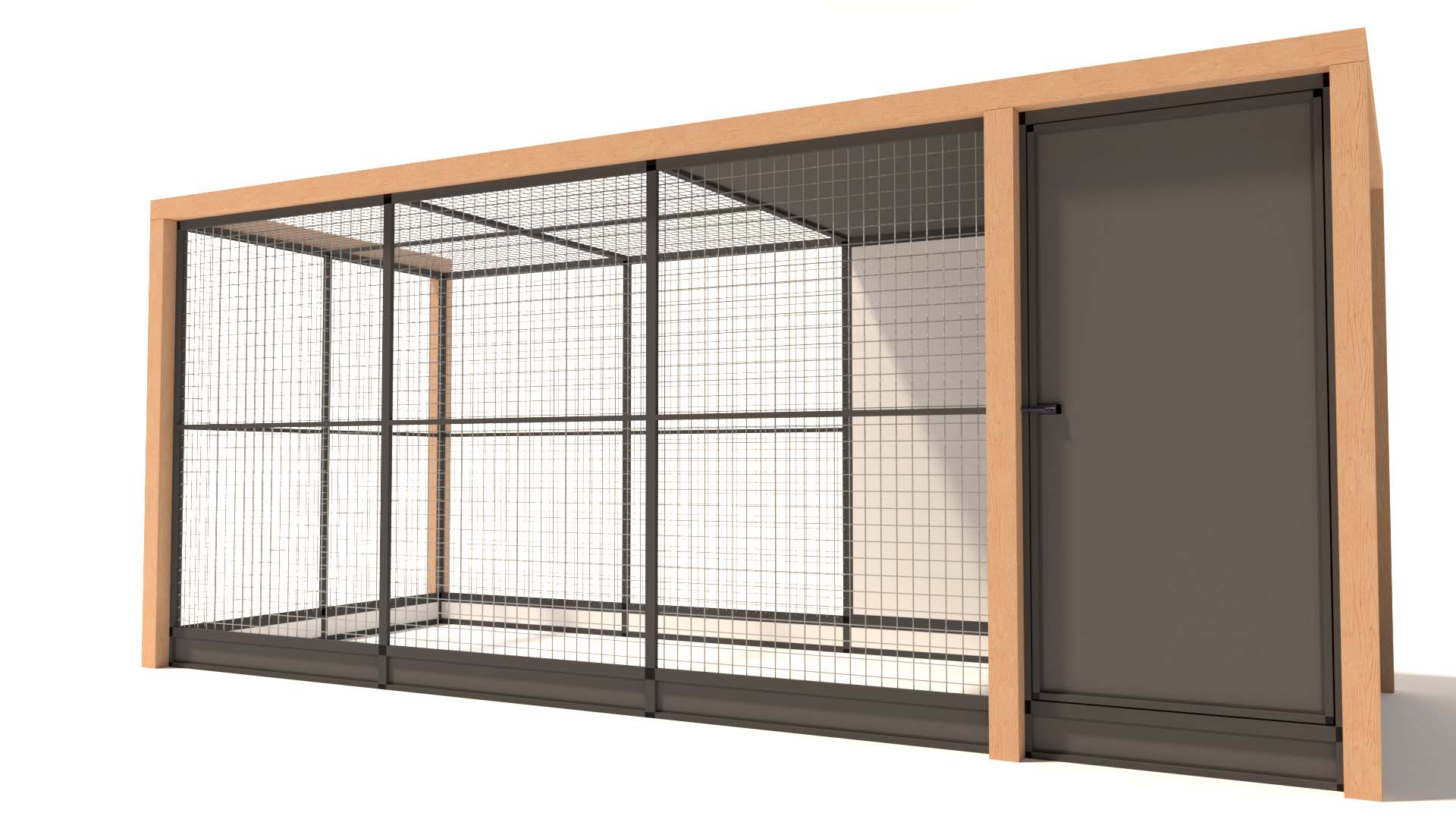 Glorenza Alfred - Kattenren met sluis - Antraciet - 202x190x475 cm Glorenza Alfred - Kattenren met sluis - Antraciet - 202x190x475 cm