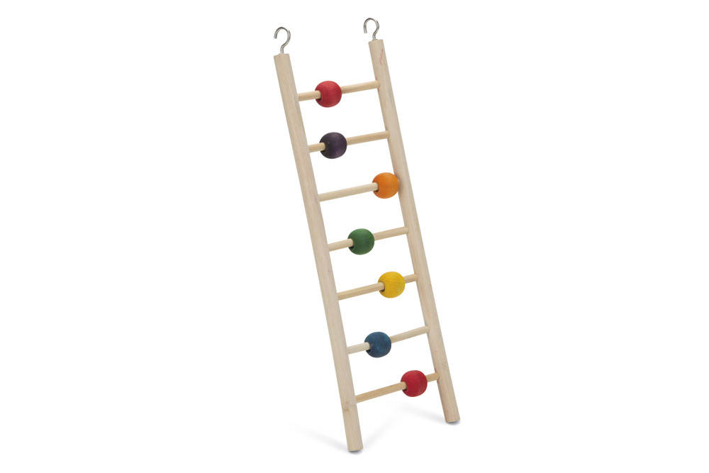 Beeztees Beady Ladder 7 Treden - Vogelspeeltje - Multi - 36.5x9.2x1.2 cm