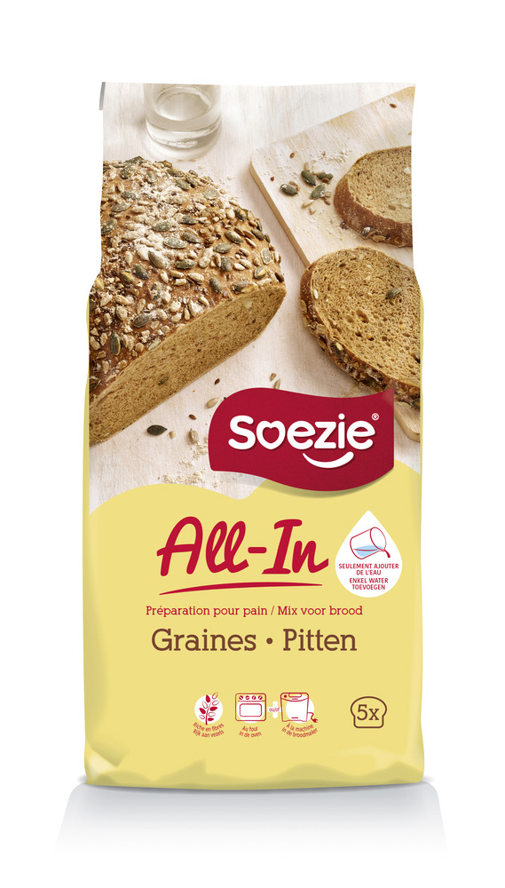 Soezie All-in-mix Brood met pitten - Broodmeel - 2.5 Kilogram
