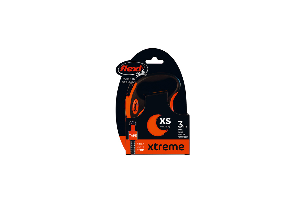 Flexi Xtreme Tape - Rollijn - Hondenriem - Oranje - L - 800 cm