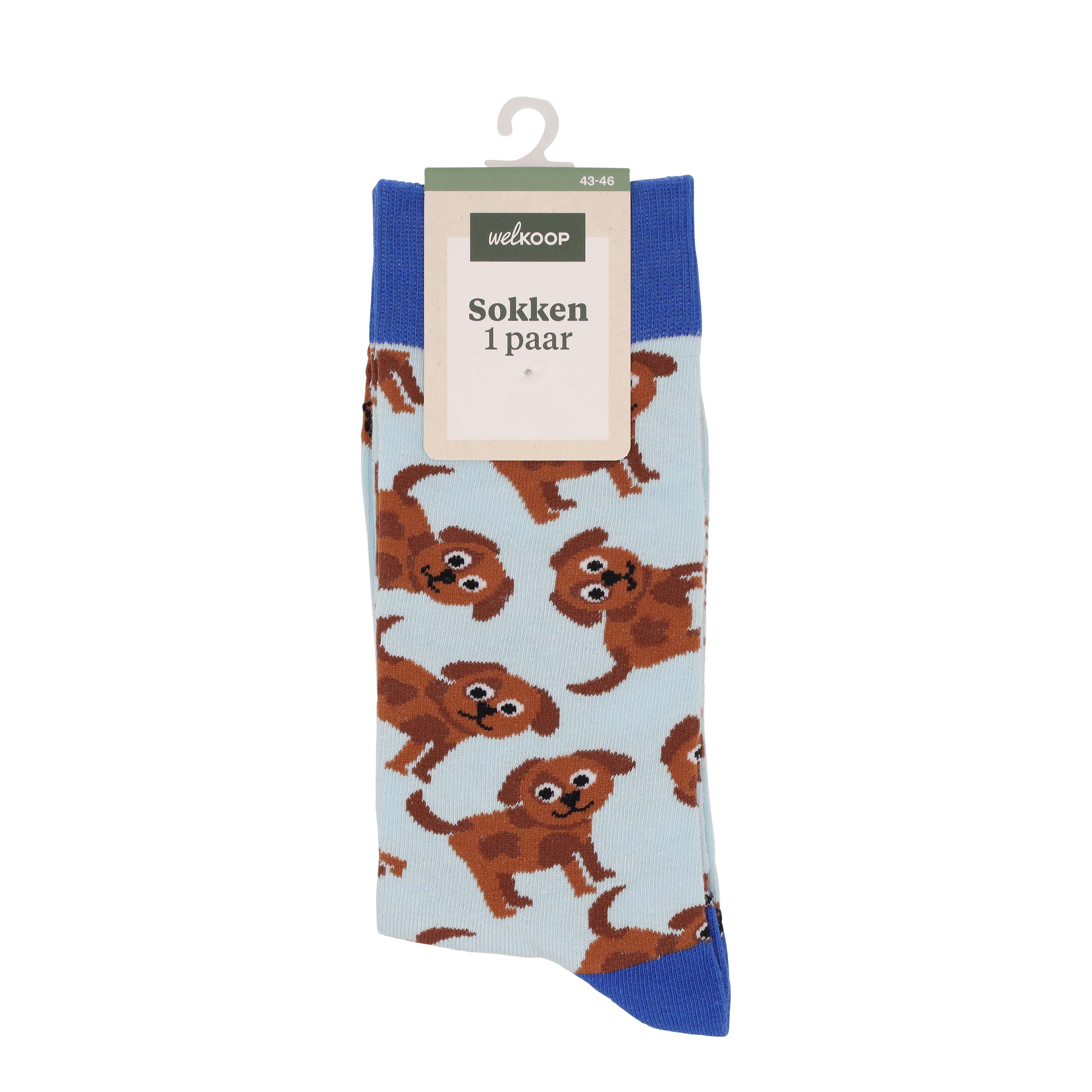 Welkoop Fun Pup - Sokken - Blauw - 43-46