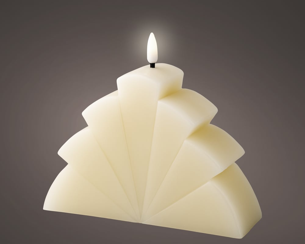 Lumineo Wax - Crème LED Kaars - 16.2 cm - Creme/warm wit