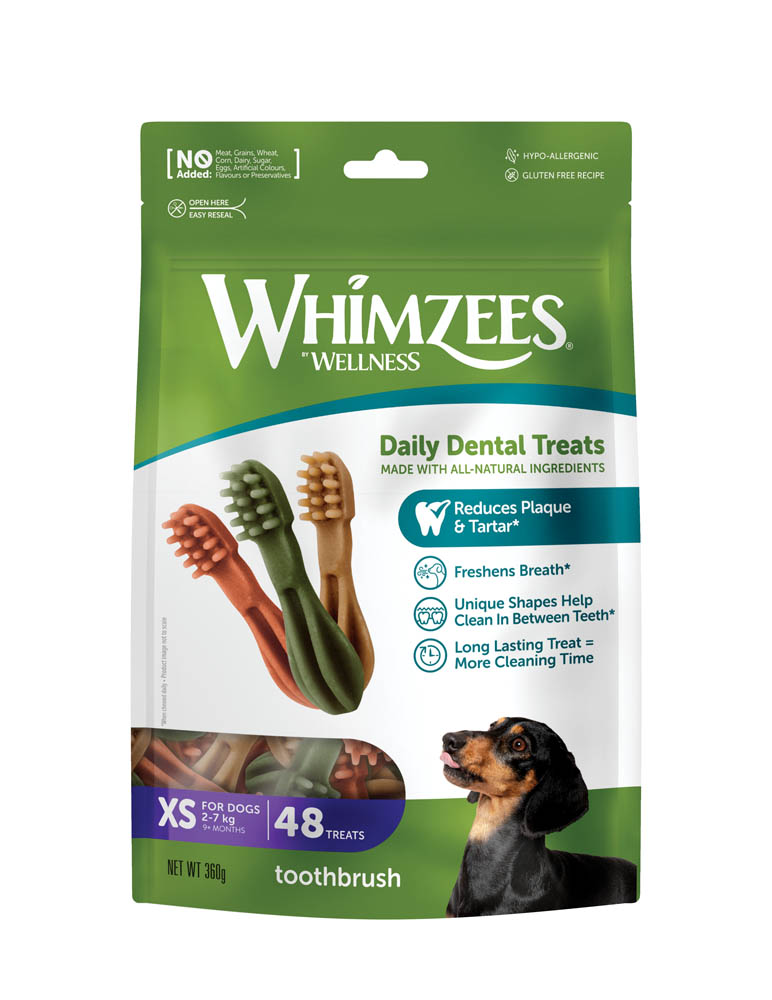 Whimzees Tandenborstel - Hondensnack - 48 Stuks - vega - XS Whimzees Tandenborstel - Hondensnack - 48 Stuks - vega - XS