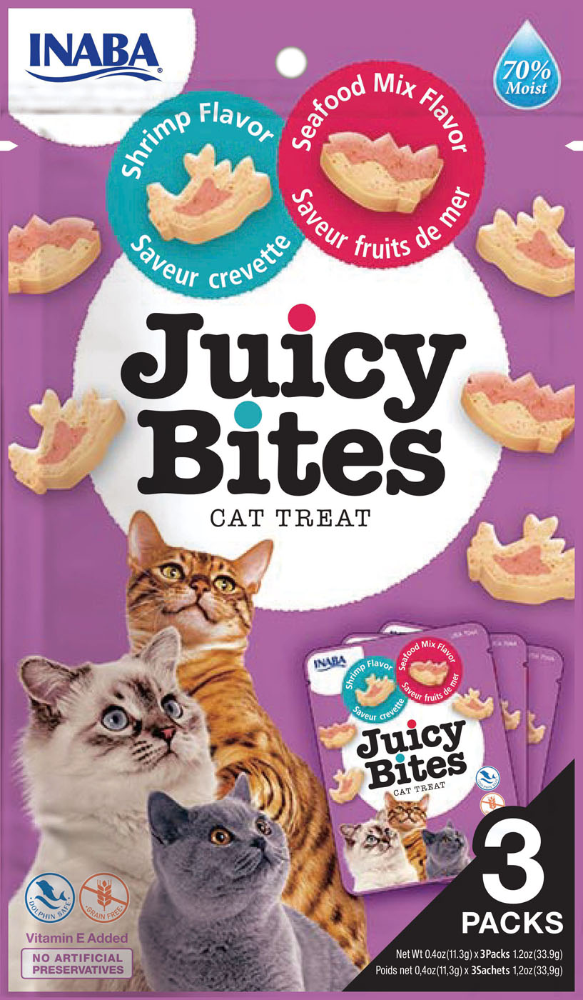 Inaba Juicy Bites - Kattensnack - 43 Gram - garnaal