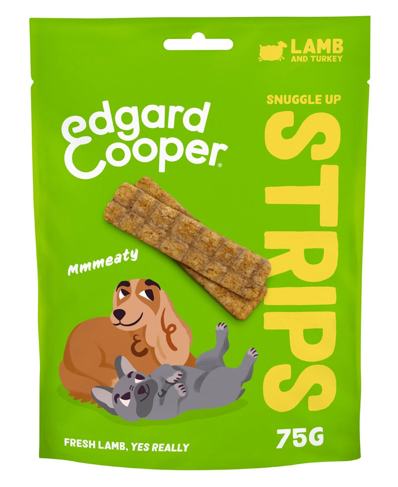 Edgard en Cooper Strips Adult - Hondensnack - 75 Gram - kalkoen, lam Edgard en Cooper Strips Adult - Hondensnack - 75 Gram - kalkoen, lam