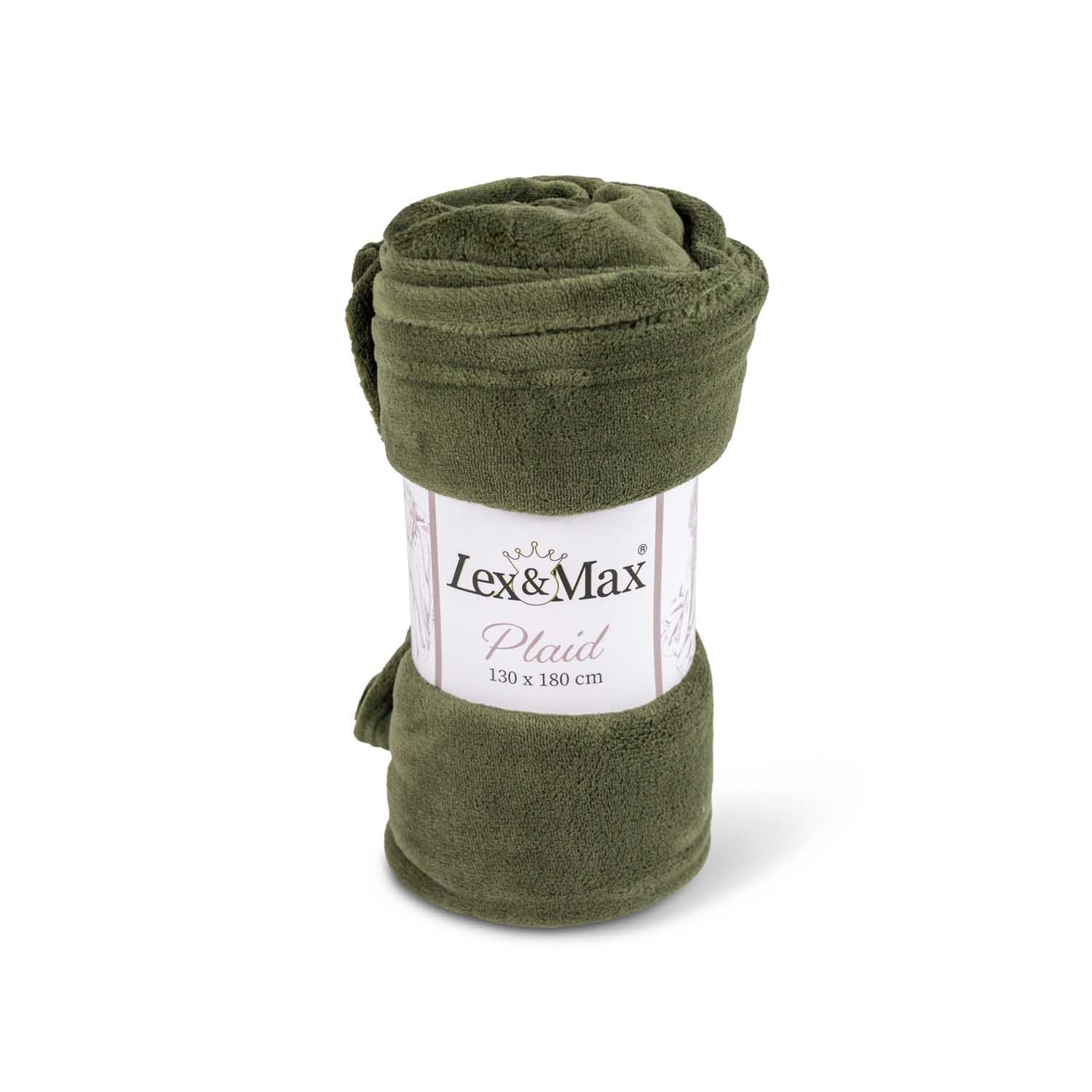 Lex & Max Fleeceplaid - Hondendeken - Mosgroen - 1x180x130 cm
