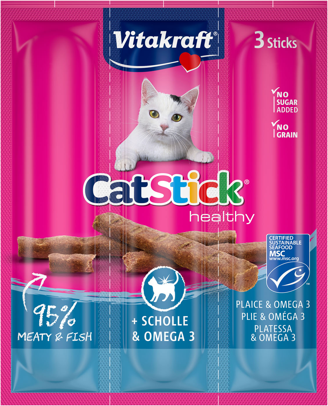 Vitakraft Cat Stick Healthy - Kattensnack - 3 Stuks - vis