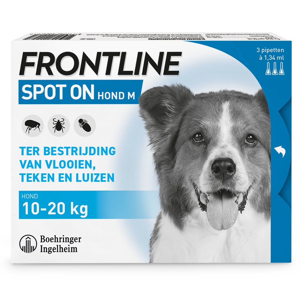 Frontline Spot On M - Teken en vlooienpipet - 3 pipetten - 3 Stuks - M