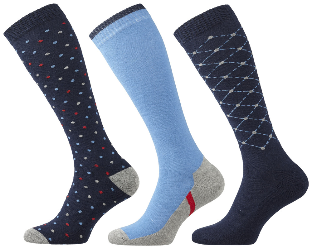 3 pack - Paardrijsokken - Marine - 35-38