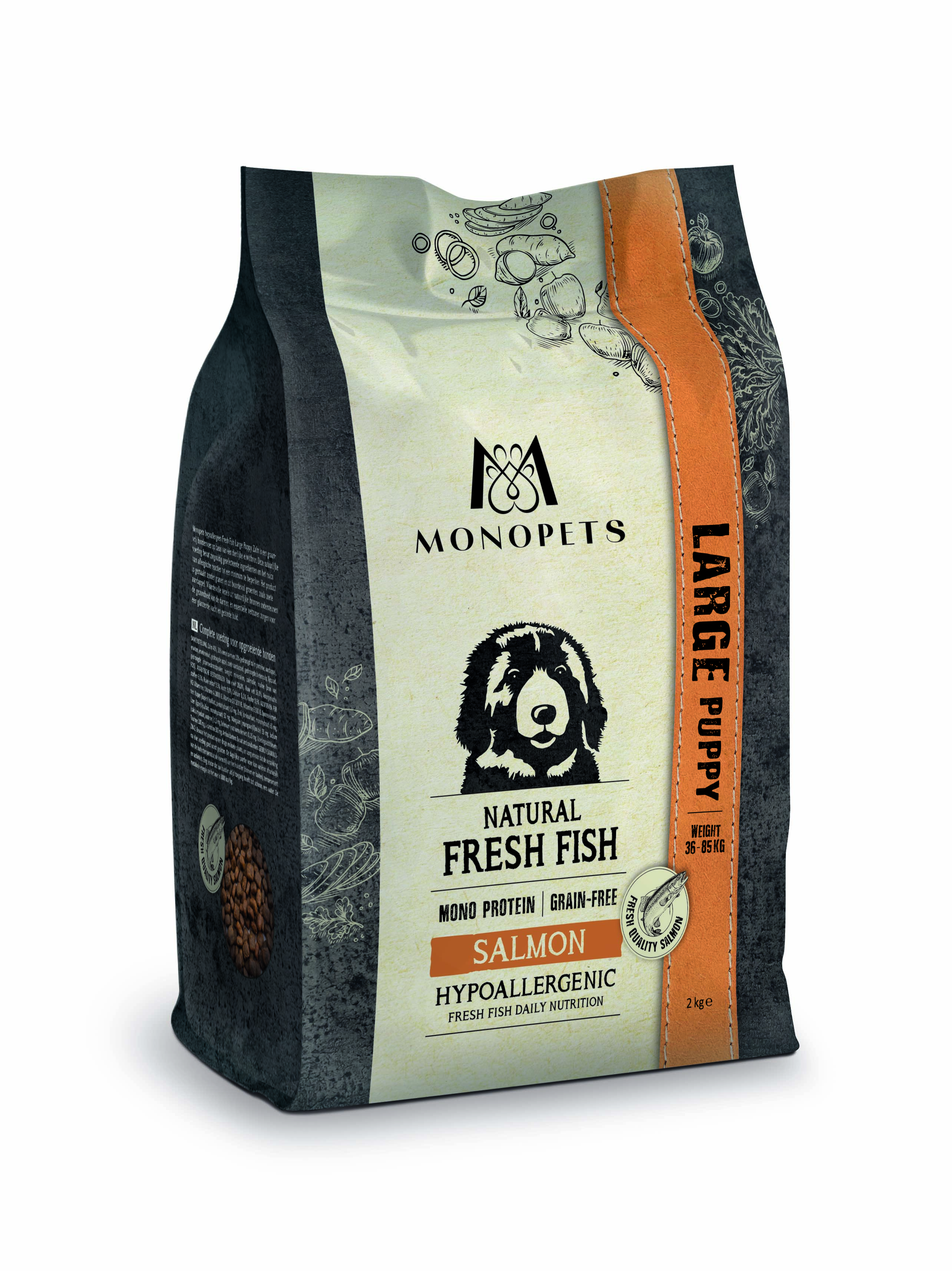 Monopets Large Puppy Hypoallergeen Monoprotein - Hondenvoer - 2 Kilogram - zalm