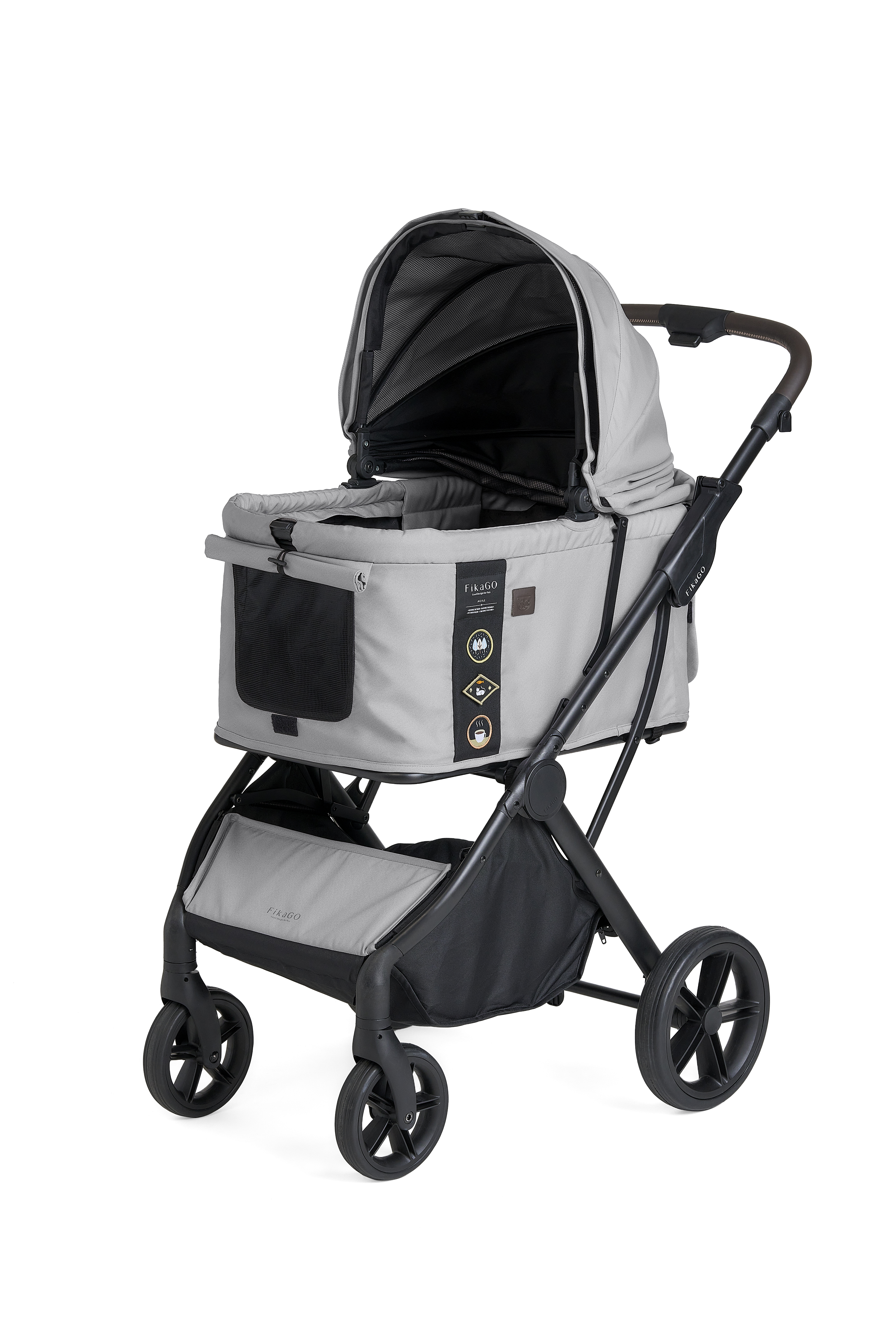 Fikago Agile 2 - tot 30 kg - Hondenbuggy - Soft Grijs - 110x97x59 cm