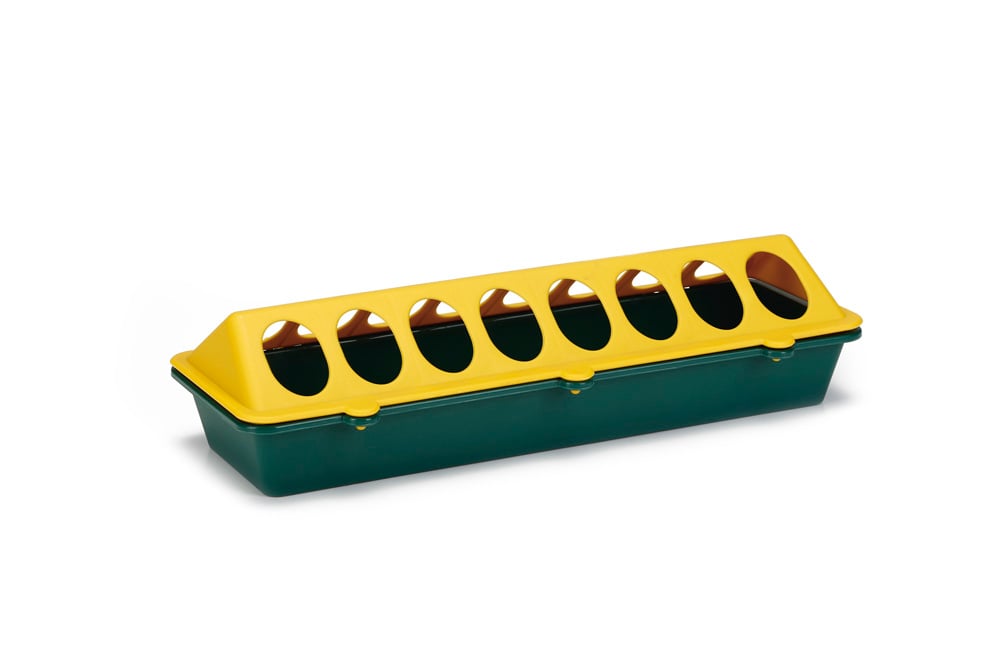 Olba Voerbak - Kuiken - Plastic - Geel / Groen - 7x51x10.5 cm