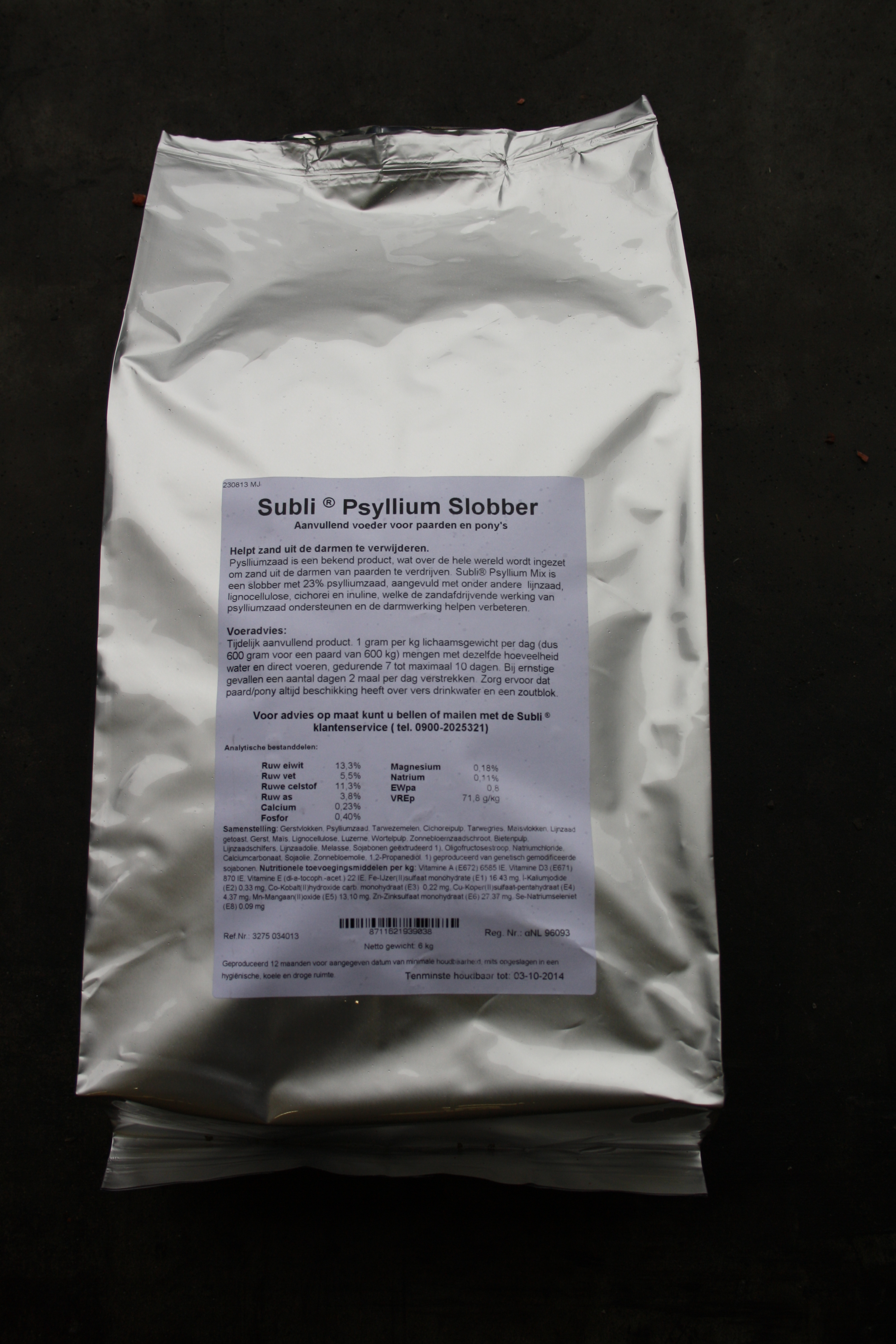Subli Psyllium slobber - Supplement - 6 Kilogram - Zak