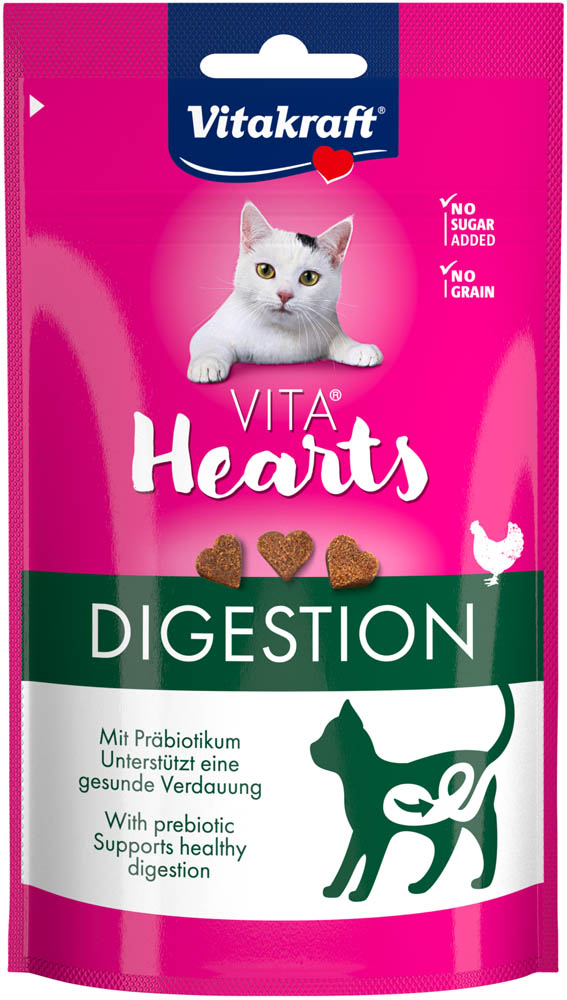Vitakraft Vita Hearts Spijsvertering - Kattensnack - 40 Gram - kip Vitakraft Vita Hearts Spijsvertering - Kattensnack - 40 Gram - kip