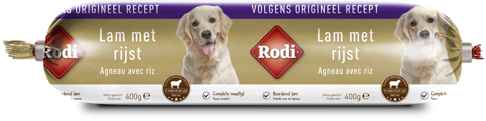 RODI Worst - Hondensnack - 400 Gram - rijst, lam
