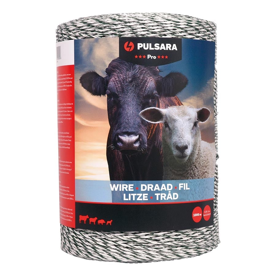 Pulsara Pro - Schrikdraad - 26.5 cm - 1000 Meter - Wit - 17 cm - 100000 cm Pulsara Pro - Schrikdraad - 26.5 cm - 1000 Meter - Wit - 17 cm - 100000 cm