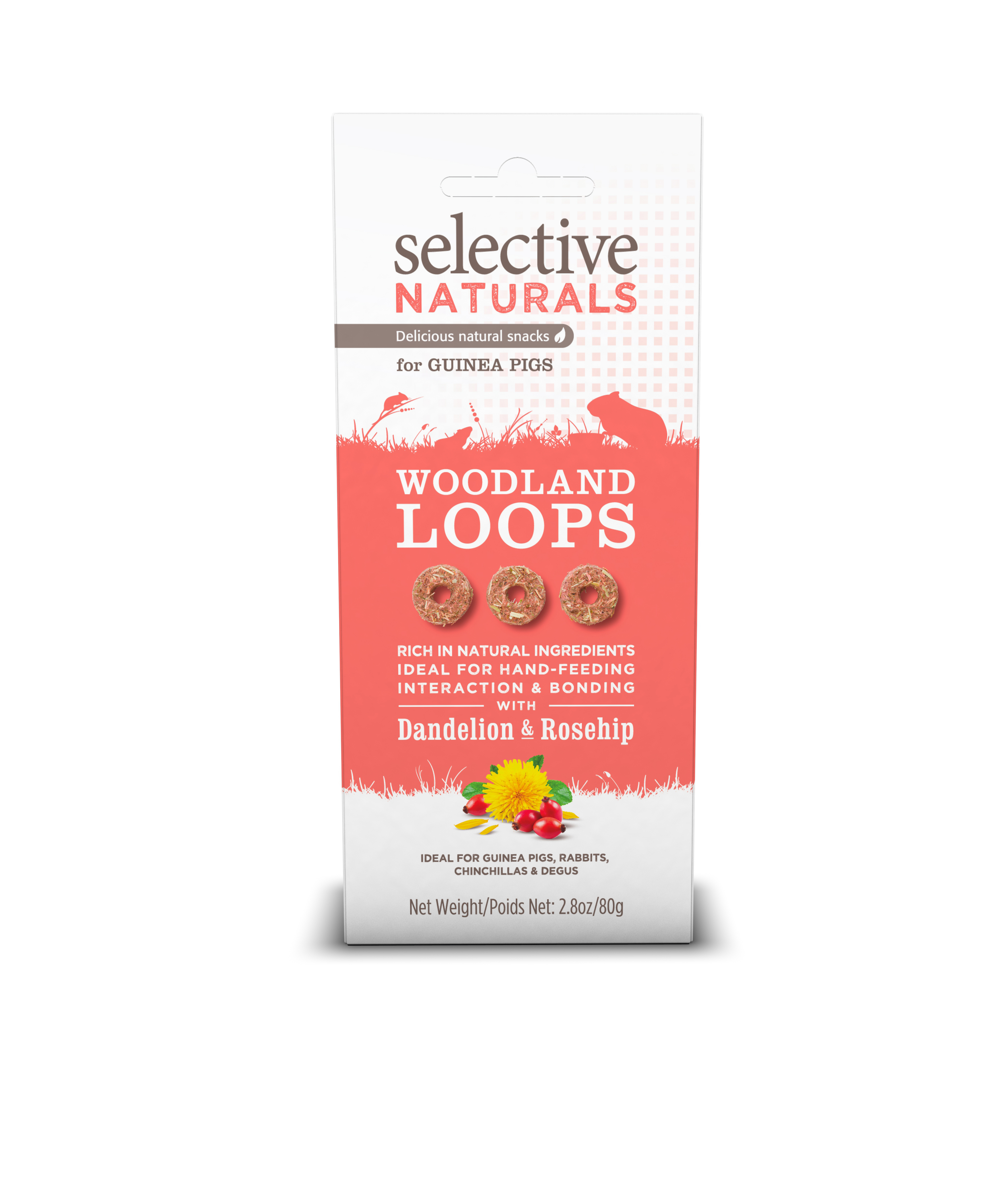 Selective Naturals Woodland loops  - Konijnensnack - Paardenbloem & rozenbottel - 80 Gram - Woodland