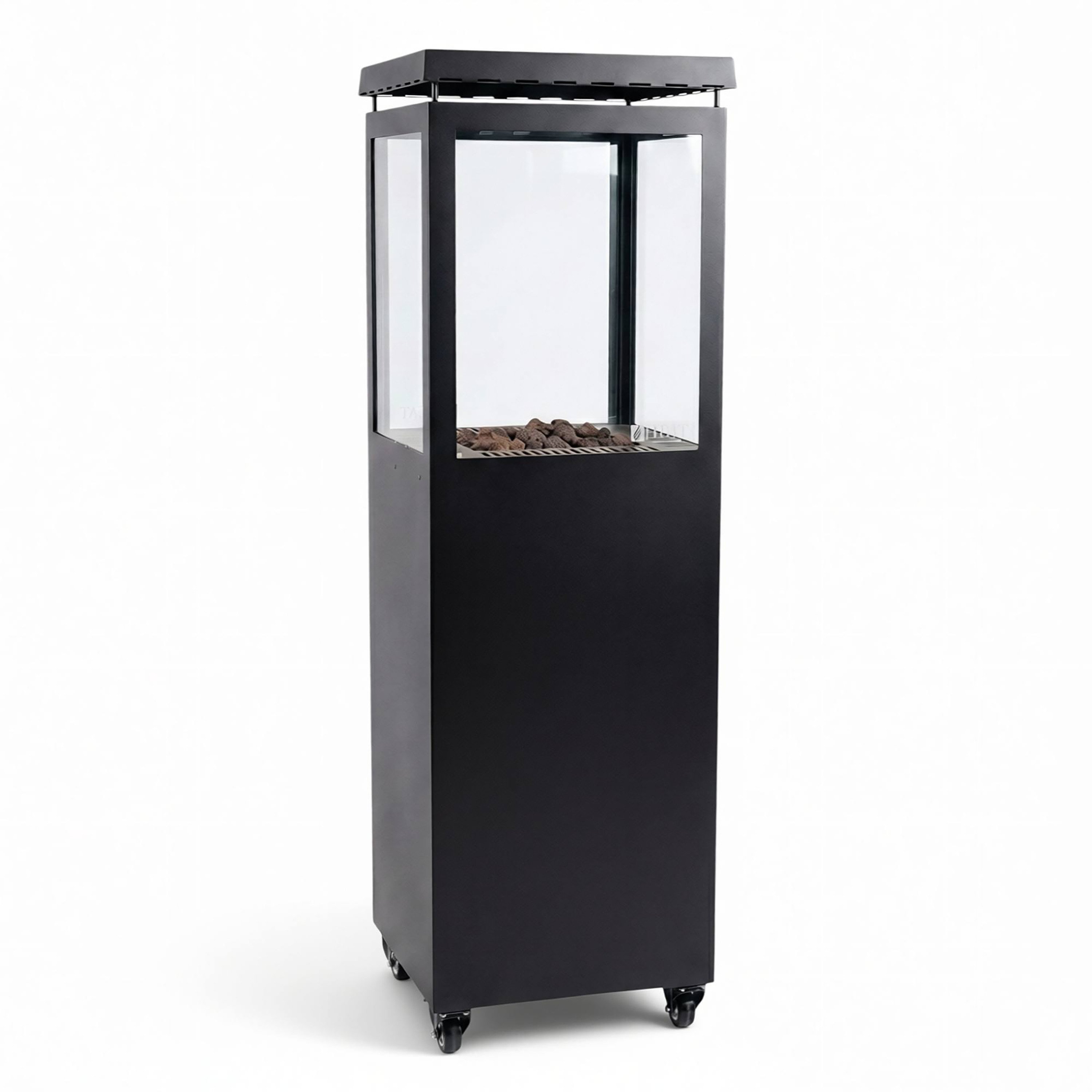 HEAT Utev - Terrasverwarmer - Vierkant - Zwart - Staal|Glas
