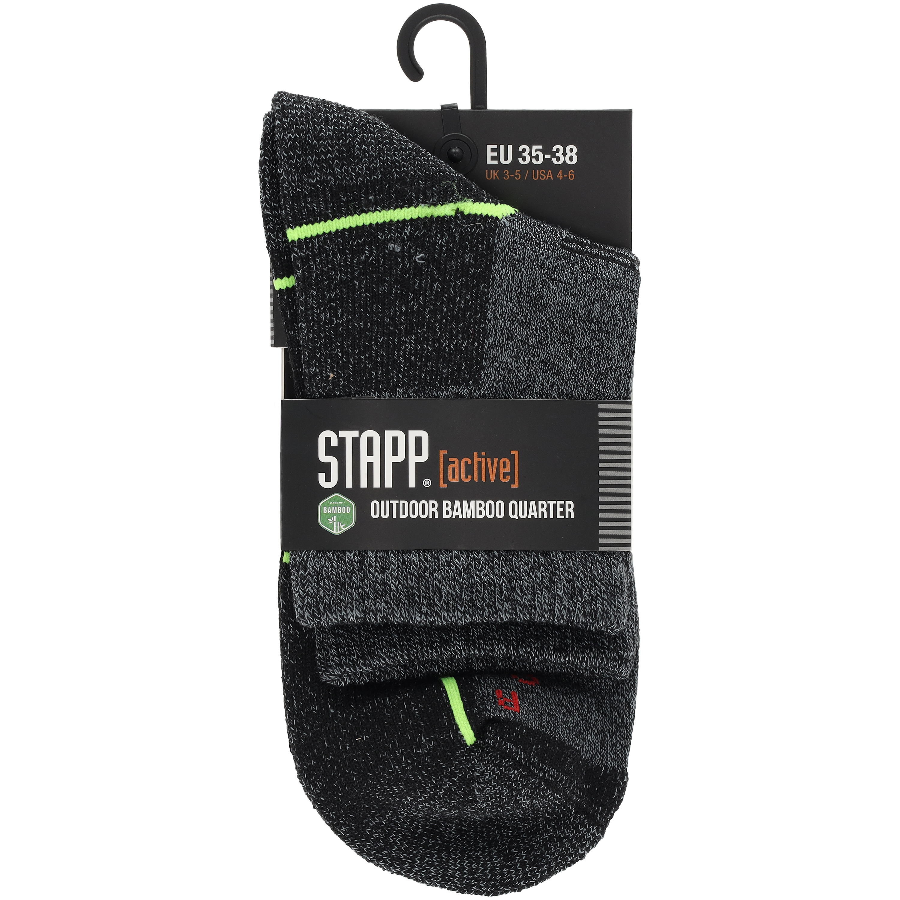STAPP Bamboo Quarter  - Wandelsokken - Zwart - 35-38
