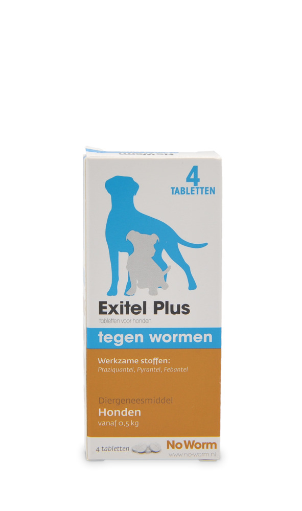 No Worm Exitel Plus Hond vanaf 0,5kg  Tabletten - Wormenmiddel - 4 Stuks - M