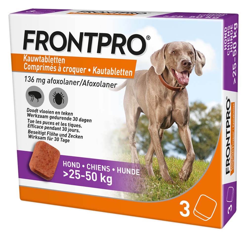 Frontpro Kauwtablet - Anti Vlooien en teken Hond - XL - 3 Stuks - XL